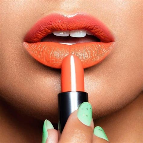 olive skin orange lipstick